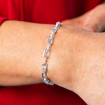 Bracelet argent 925 maille marine 21cm - vue porté 1