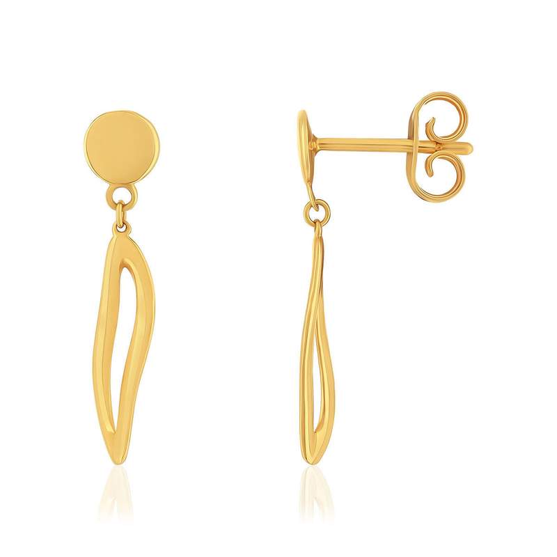 Boucles d'oreilles or 750 jaune pendantes - vue 1