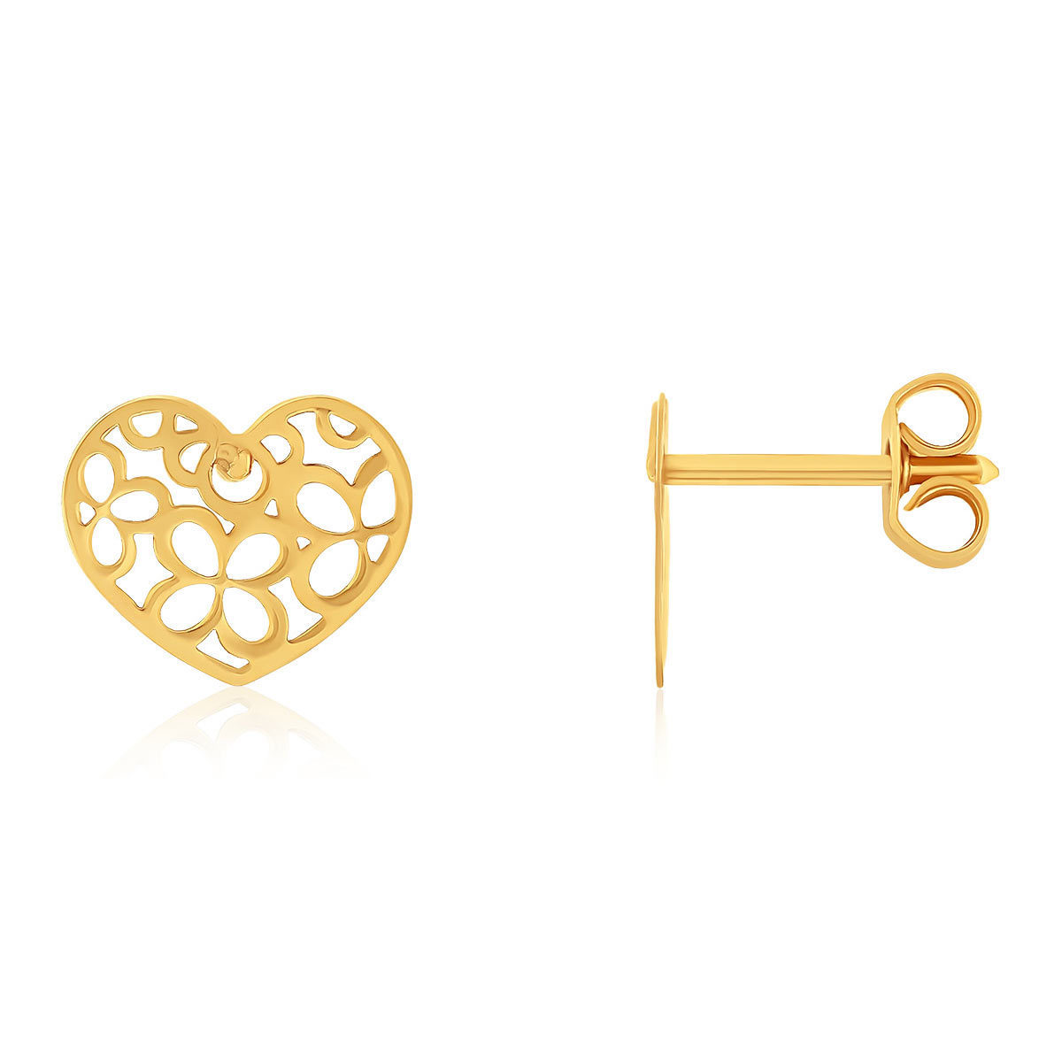 Boucles d'oreilles or 750 jaune coeur