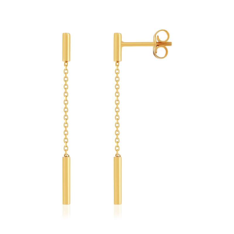 Boucles d'oreilles or 750 jaune pendants - vue 1