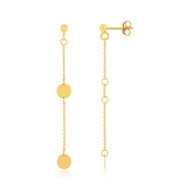 Boucles d'oreilles or 750 jaune pendants