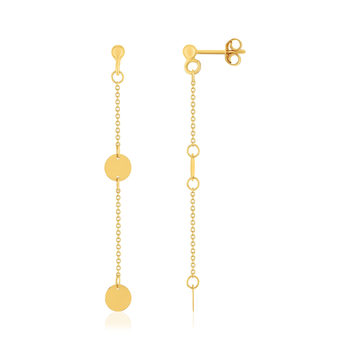 Boucles d'oreilles or 750 jaune pendants