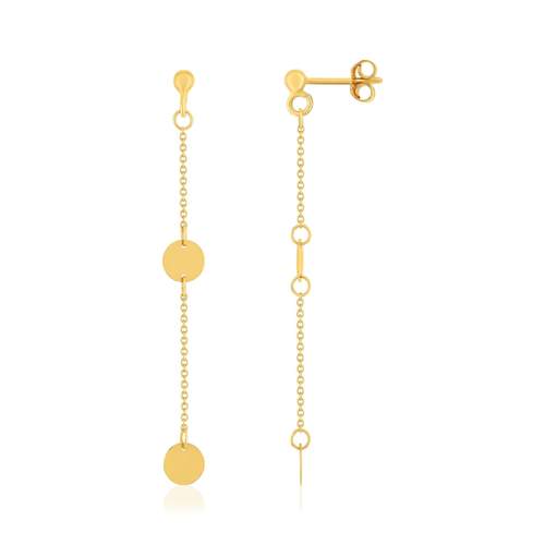 Boucles d'oreilles or 750 jaune pendants