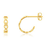 Boucles d'oreilles demi créoles or 750 jaune - vue 1
