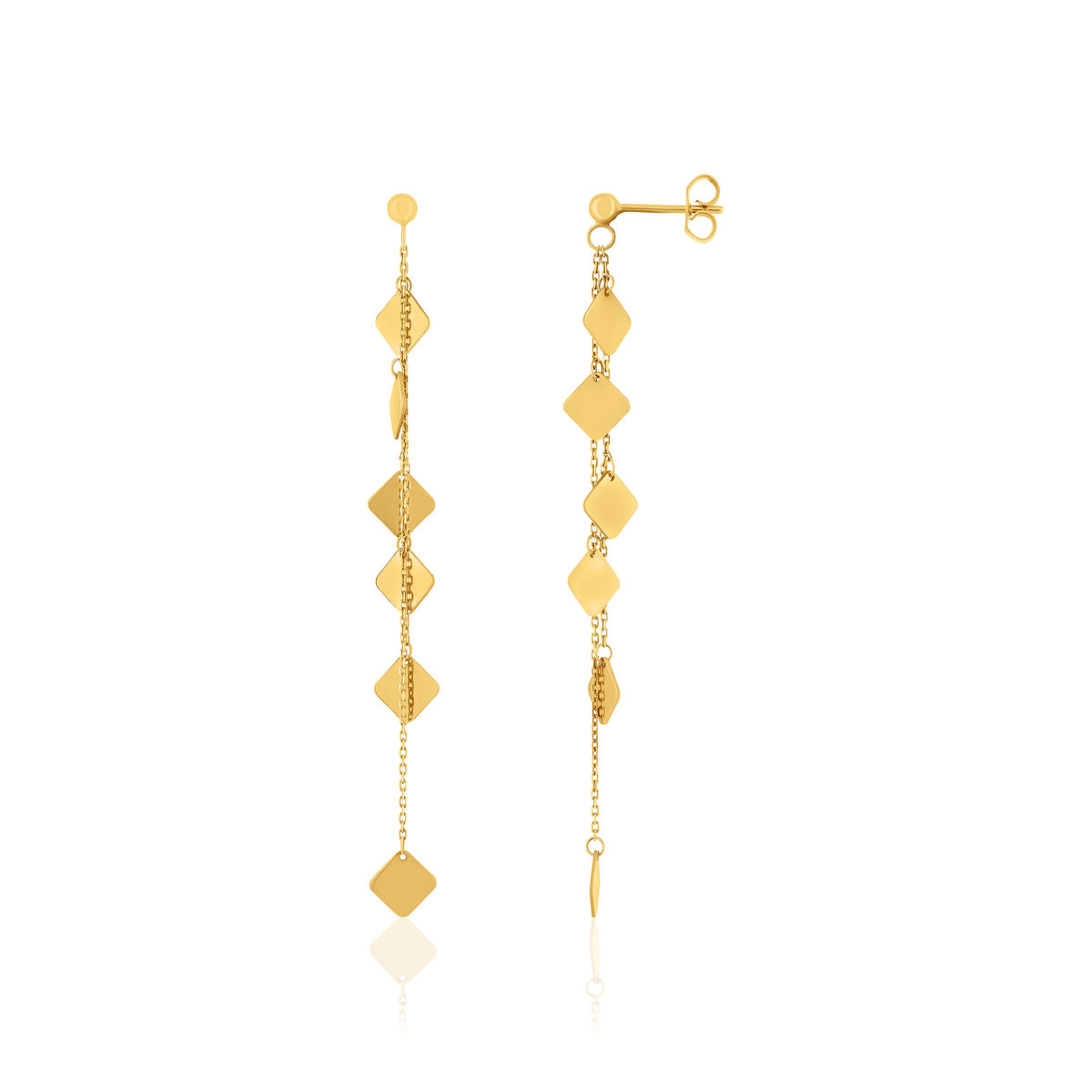 Boucles d'oreilles or 750 jaune pendants et pampilles