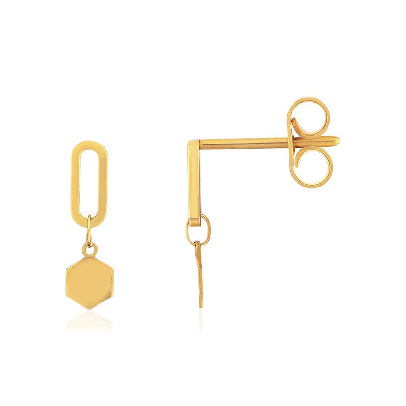 Boucles d'oreilles or 750 jaune pampilles - vue 1