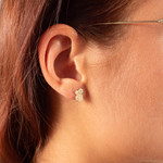 Boucles d'oreilles or 750 jaune - vue porté 1