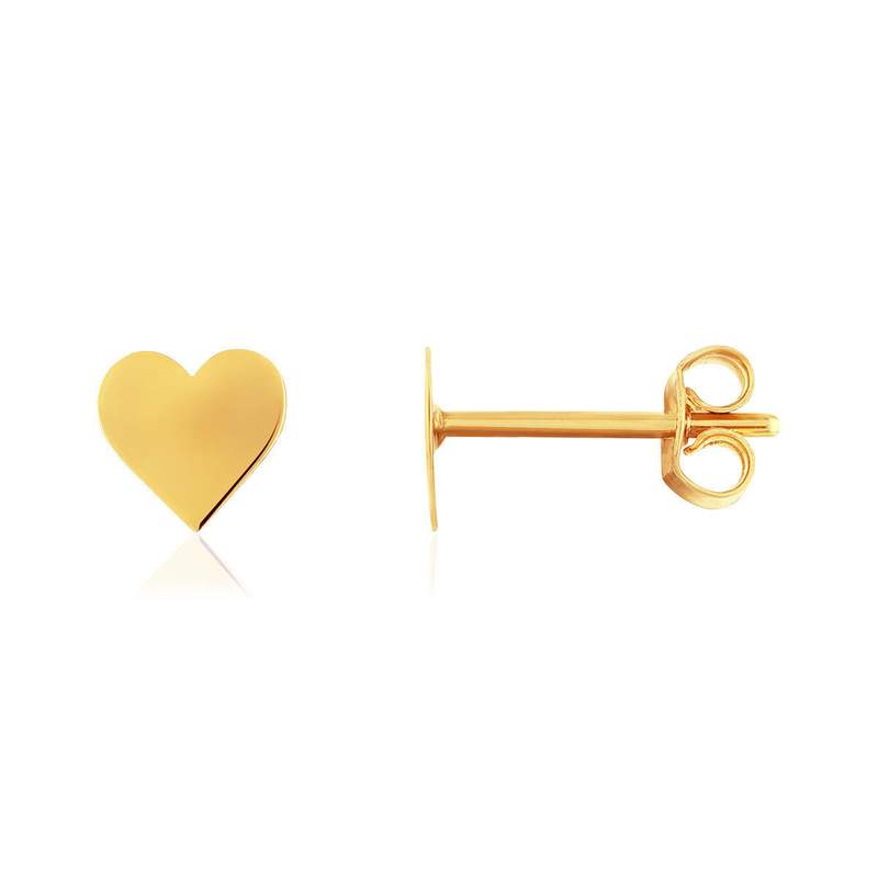 Boucles d'oreilles or 750 jaune coeur - vue 1