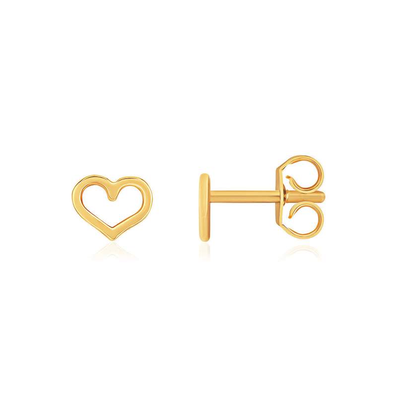 Boucles d'oreilles or 750 jaune coeur - vue 1
