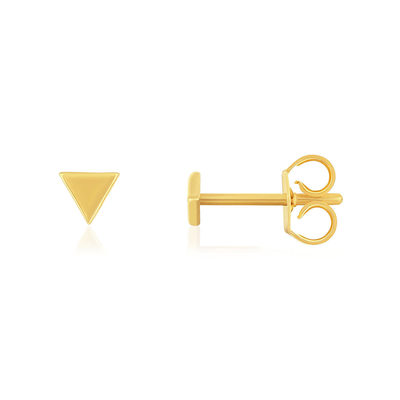 Boucles d'oreilles or 750 jaune triangle - vue 1