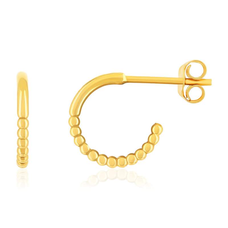Boucles d'oreilles demi créoles or 750 jaune - vue 1