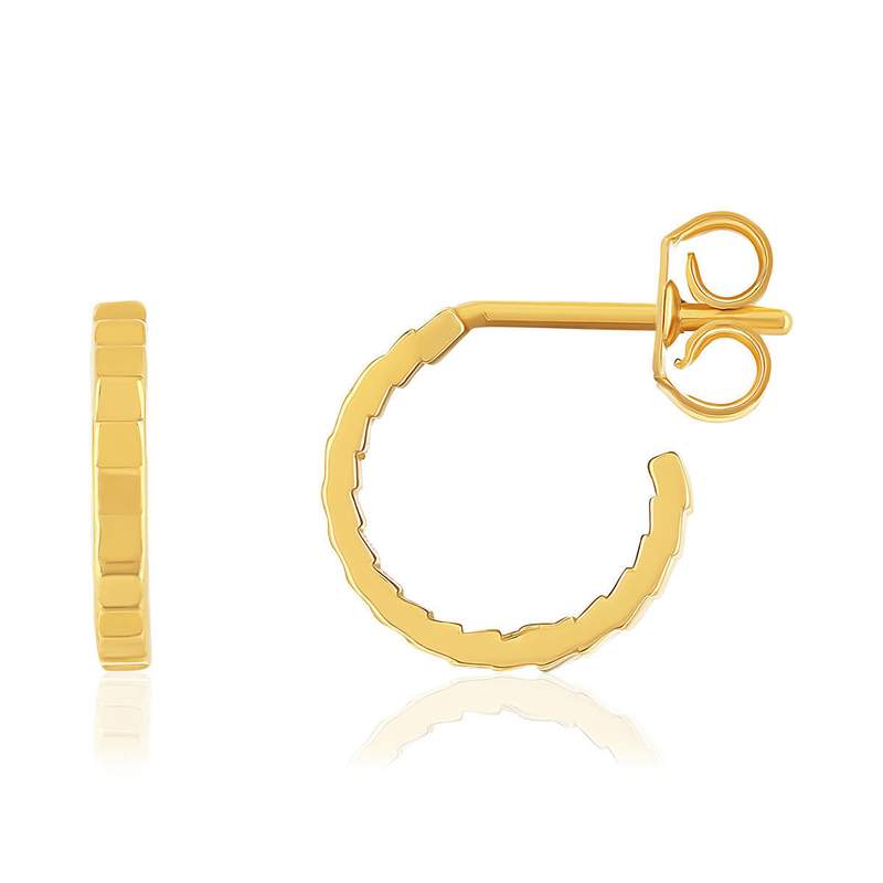 Boucles d'oreilles demi créoles or 750 jaune - vue 1