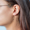 Boucles d'oreilles or 750 jaune pendants étoiles - vue Vporté 1