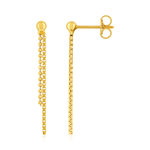 Boucles d'oreilles or 750 jaune pendants - vue 1