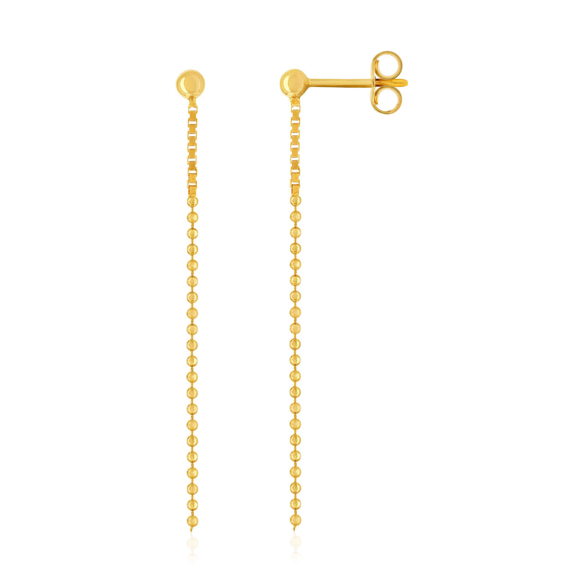 Boucles d'oreilles or 750 jaune pendants