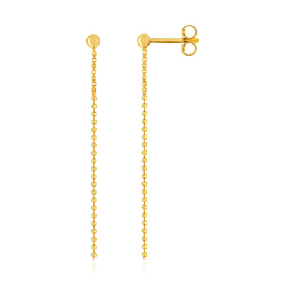 Boucles d'oreilles or 750 jaune pendants