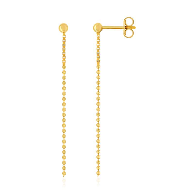 Boucles d'oreilles or 750 jaune pendants - vue 1