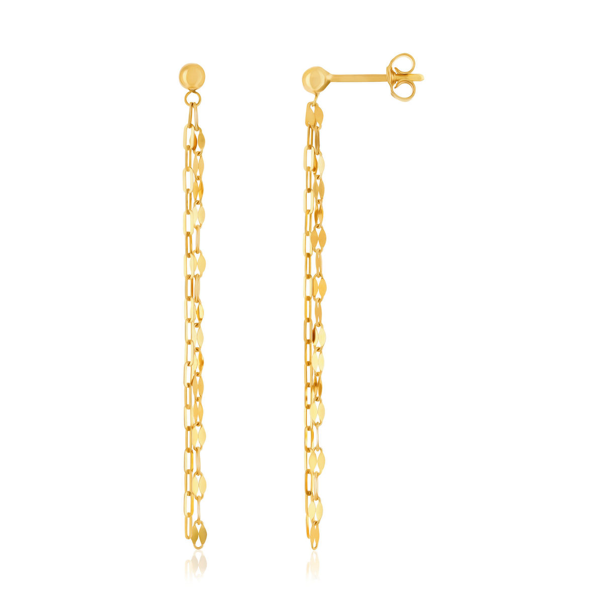 Boucles d'oreilles or 750 jaune pendants