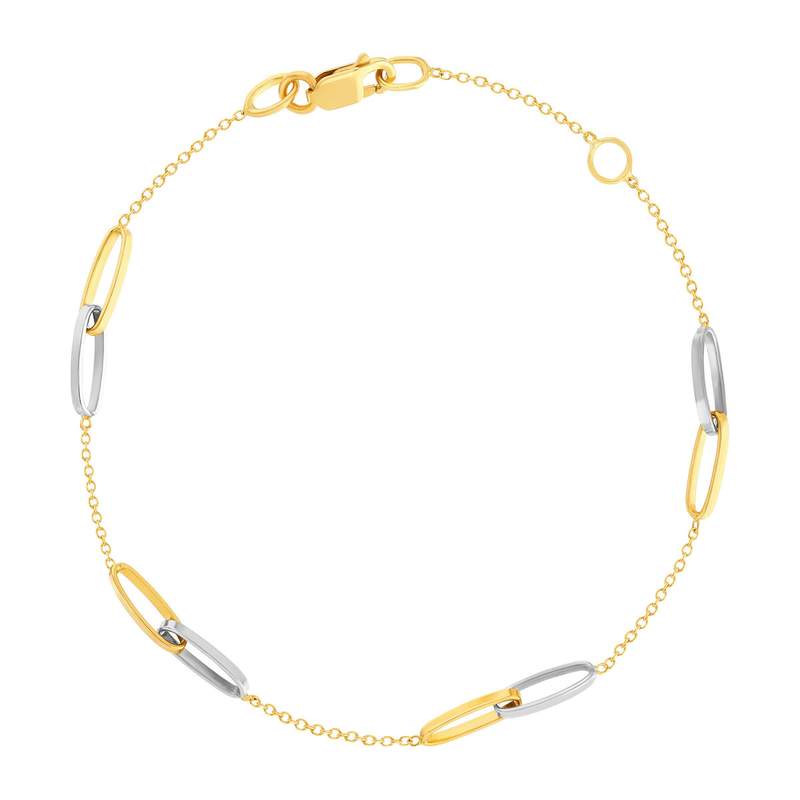 Bracelet or 750 2 tons 19cm - vue 1