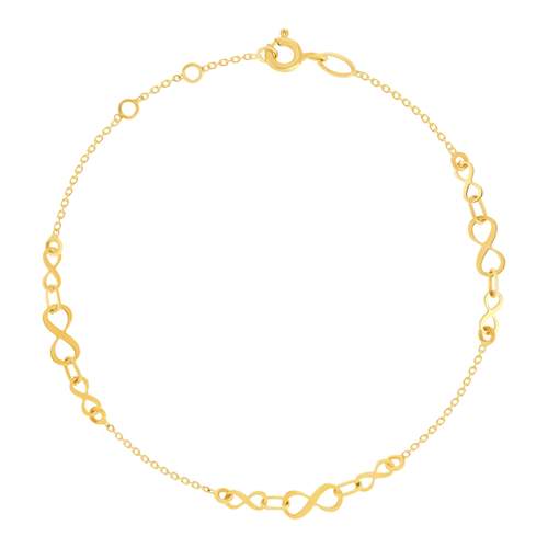 Bracelet or 750 jaune motif infini 19cm