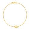 Bracelet or 750 jaune motif coeur 18cm - vue V1