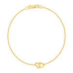 Bracelet or 750 jaune motif coeur 18cm - vue 1