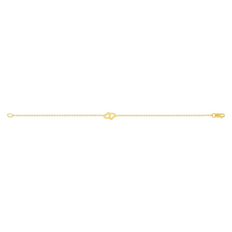 Bracelet or 750 jaune motif coeur 18cm - vue 2