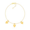 Bracelet or 750 jaune motif coeur 19cm - vue V1