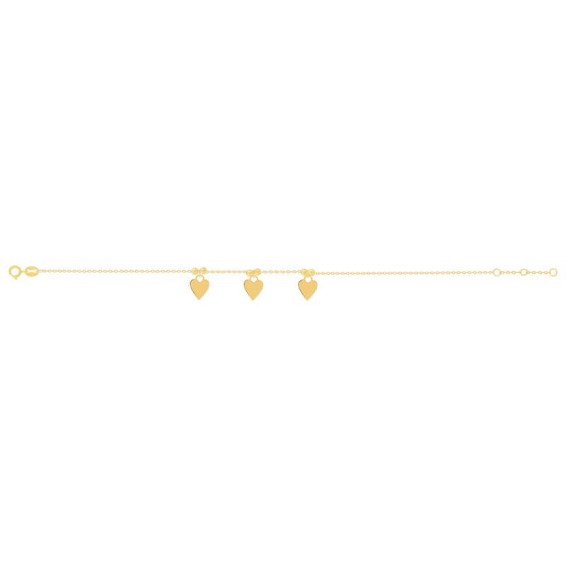 Bracelet or 750 jaune motif coeur 19cm - vue 2