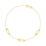 Bracelet or 750 jaune motif épingles 18cm