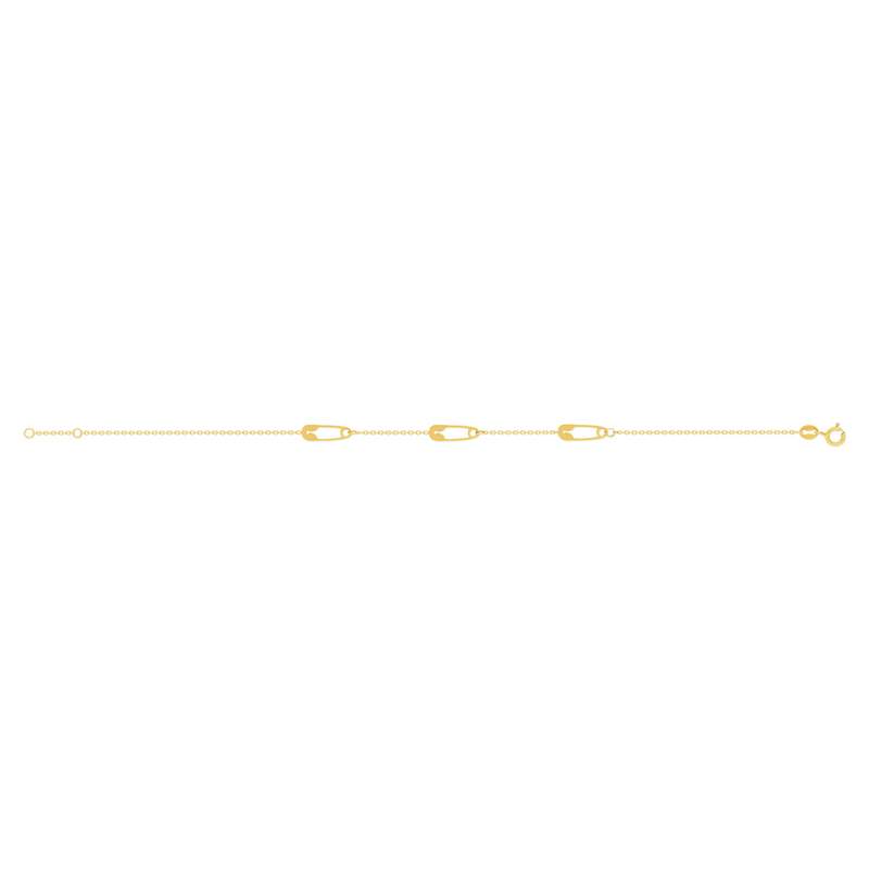 Bracelet or 750 jaune motif épingles 18cm - vue 2