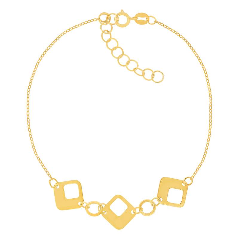 Bracelet or 750 jaune motif carrées 20cm - vue 1