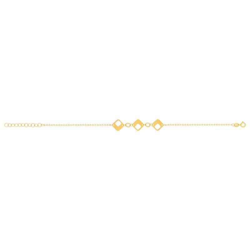 Bracelet or 750 jaune motif carrées 20cm - vue 2