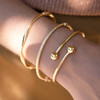 Bracelet jonc or 375 jaune 18,5cm - vue Vporté 2