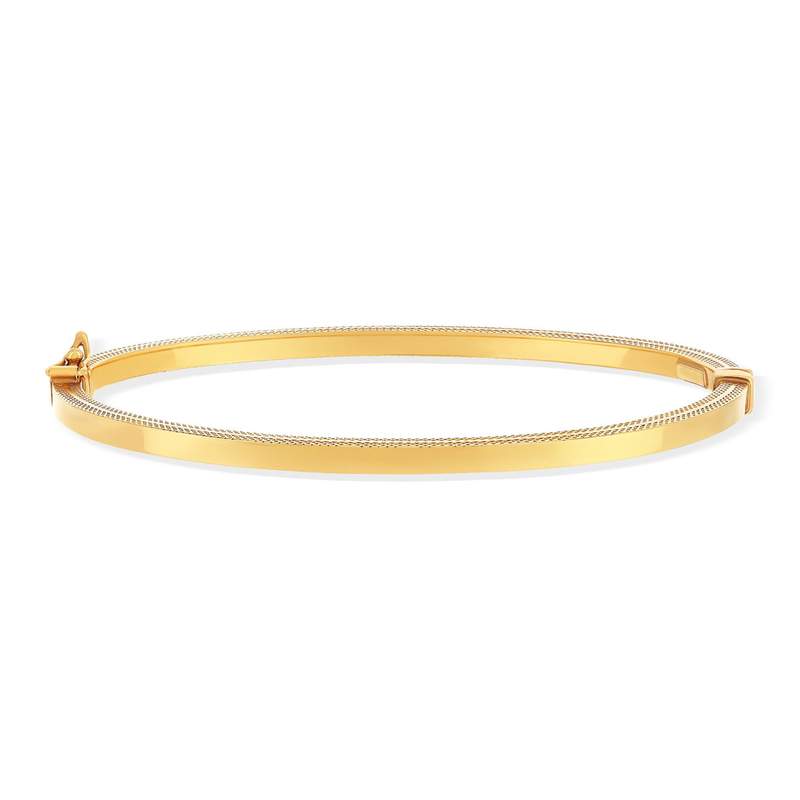 Bracelet jonc or 375 jaune 18,5cm - vue 1