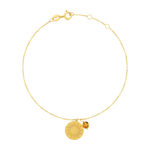 Bracelet or 375 jaune pierres synthétiques jaunes 19cm - vue 1