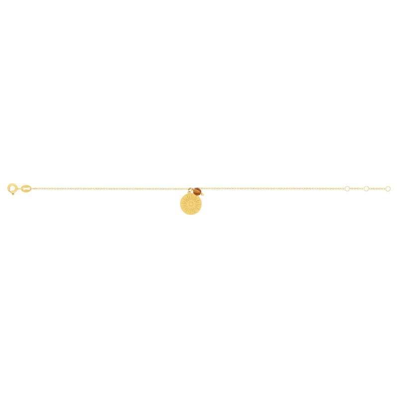 Gouden armband 375 gele synthetische stenen 19cm - bekijk 2