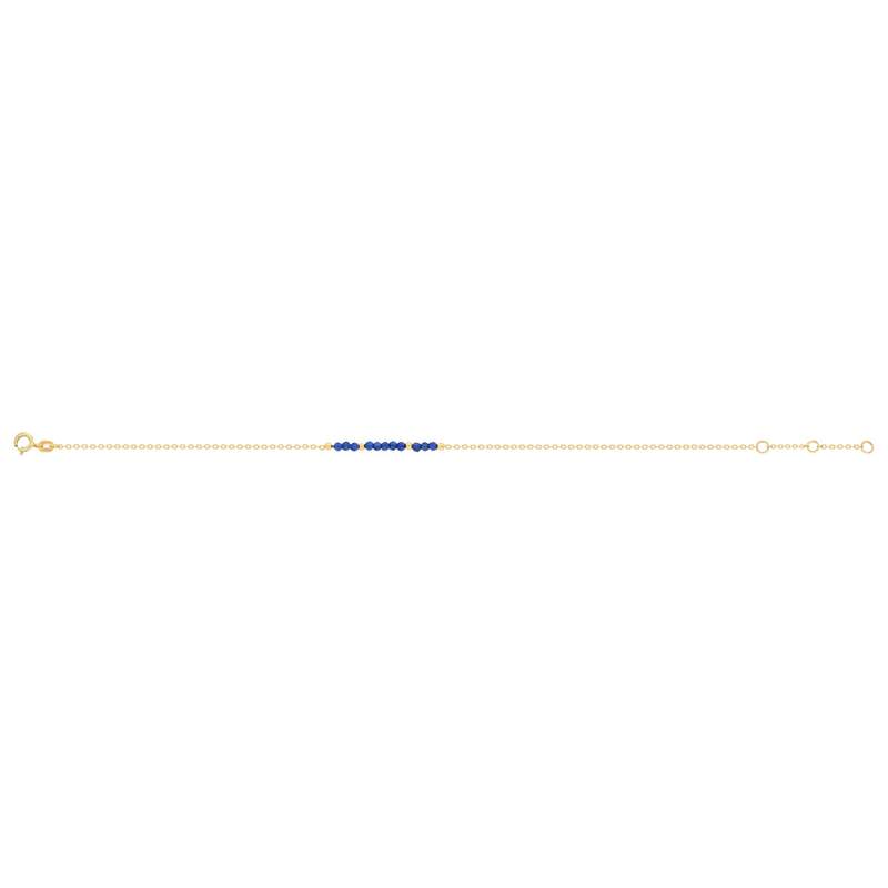 Bracelet or 375 jaune pierres synthétiques bleues 19cm - vue 2