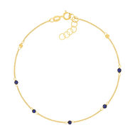 Bracelet or 375 jaune pierres synthétiques bleues 19cm