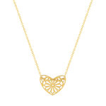 Collier or 750 jaune motif coeur 45cm - vue 1