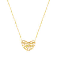 Collier or 750 jaune motif coeur 45cm