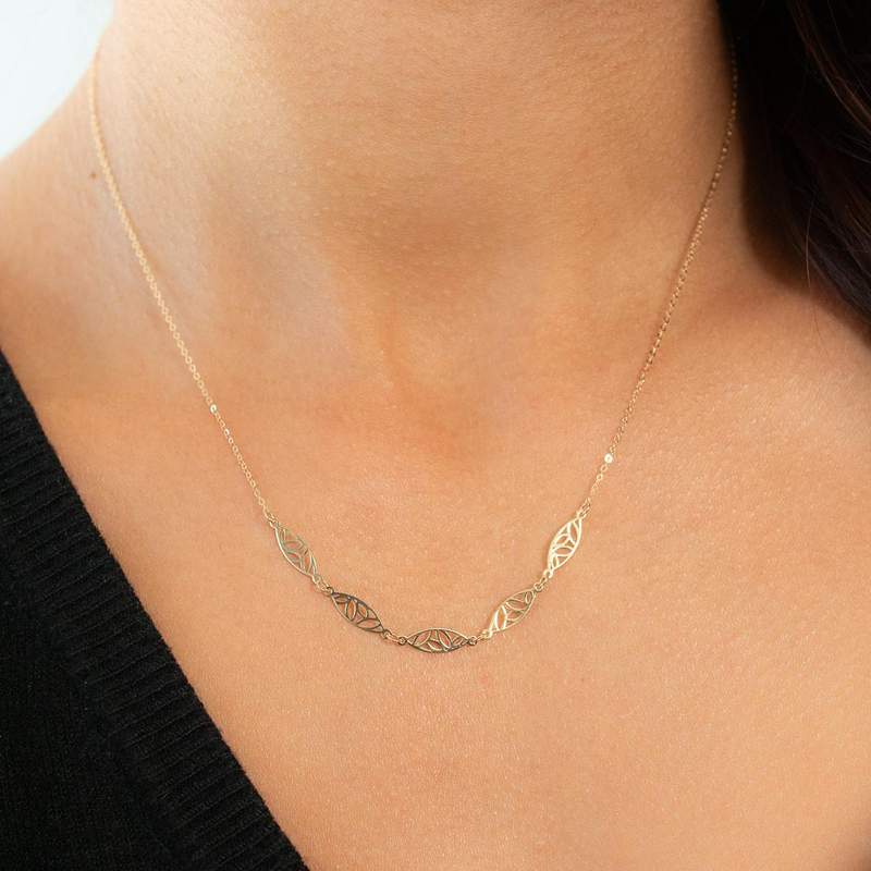 Necklace gold 750 yellow 45cm - view worn 1
