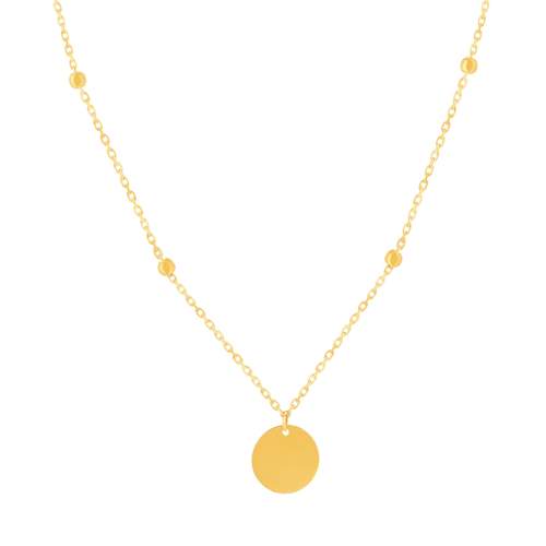Collier or 750 jaune motif rond 45cm