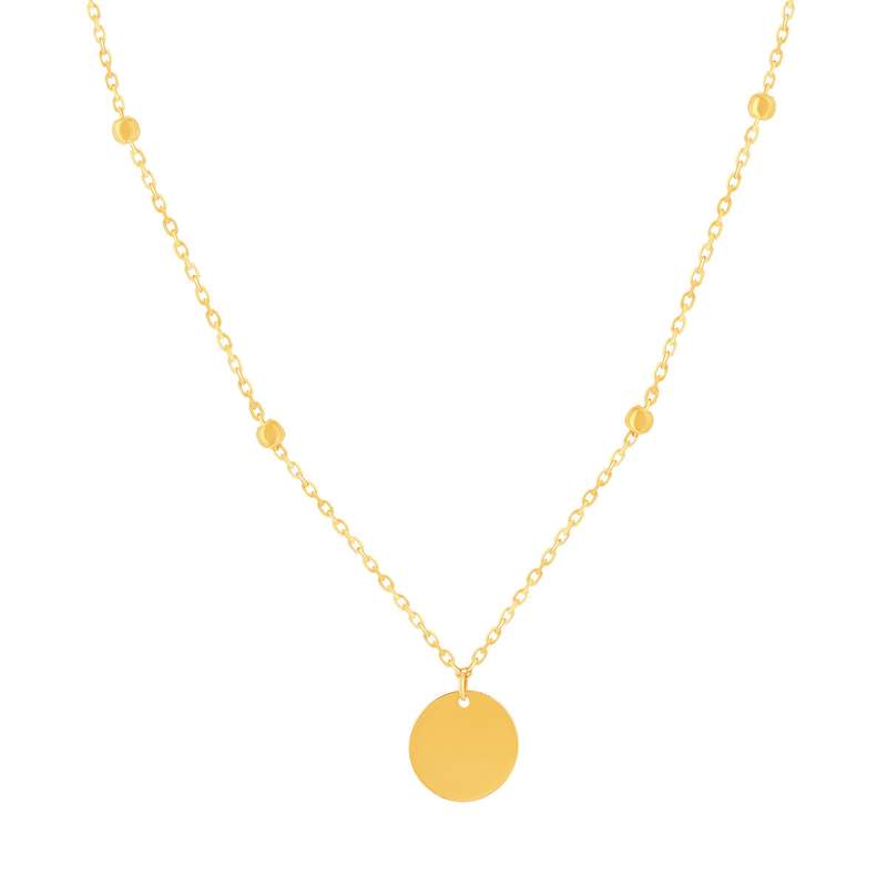 Collier or 750 jaune motif rond 45cm - vue 1