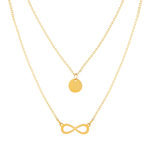 Collier or 750 jaune motif infini 45cm - vue 1