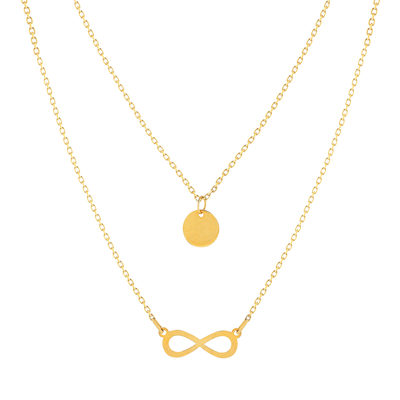 Collier or 750 jaune motif infini 45cm