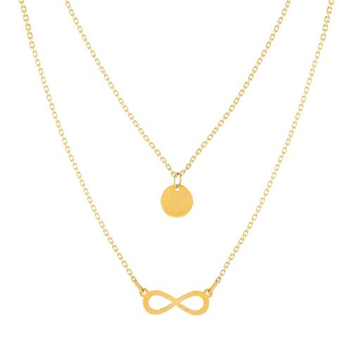 Collier or 750 jaune motif infini 45cm