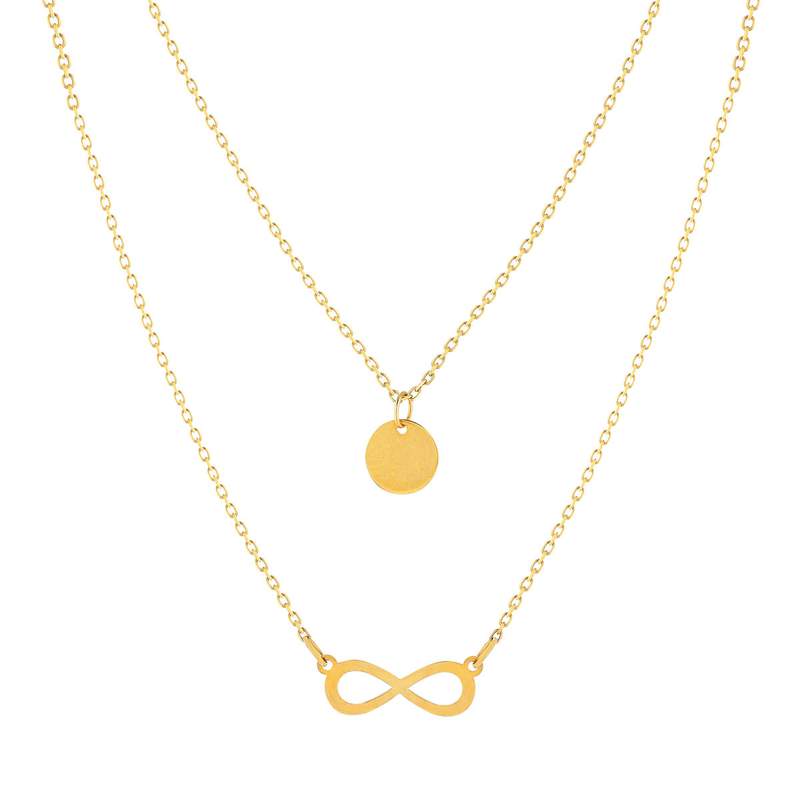 Collier or 750 jaune motif infini 45cm - vue 1