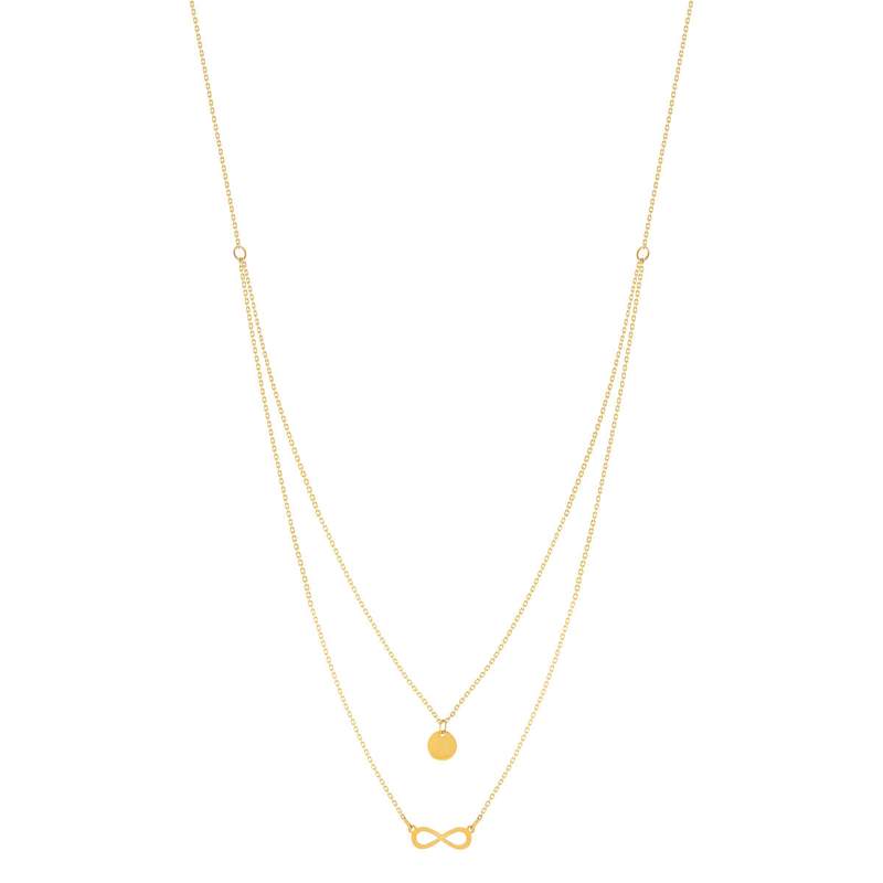 Collier or 750 jaune motif infini 45cm - vue 2
