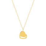 Collier or 750 jaune motif coeur 45cm - vue 1